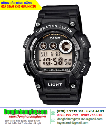 Casio W-735H-1AVDF; Đồng hồ điện tử Pin 10Năm Casio W-735H-1AVDF chính hãng